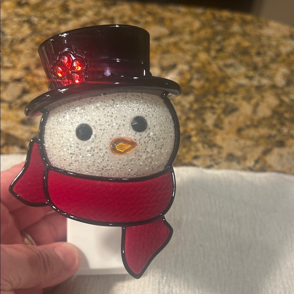 Bath & Body Works Snowman Night Light with Red and Black Accents Wallflower Plug